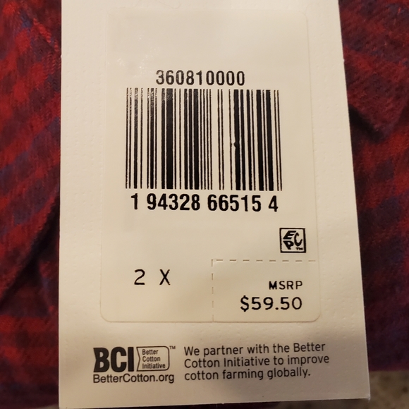 Levi's Red Plaid Cropped Flannel Button Down Shirt - Picture 9 of 9